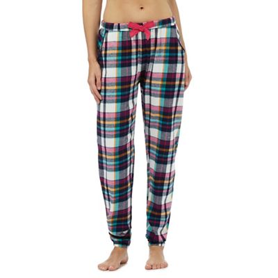 Iris & Edie Multi-coloured check print pyjama bottoms